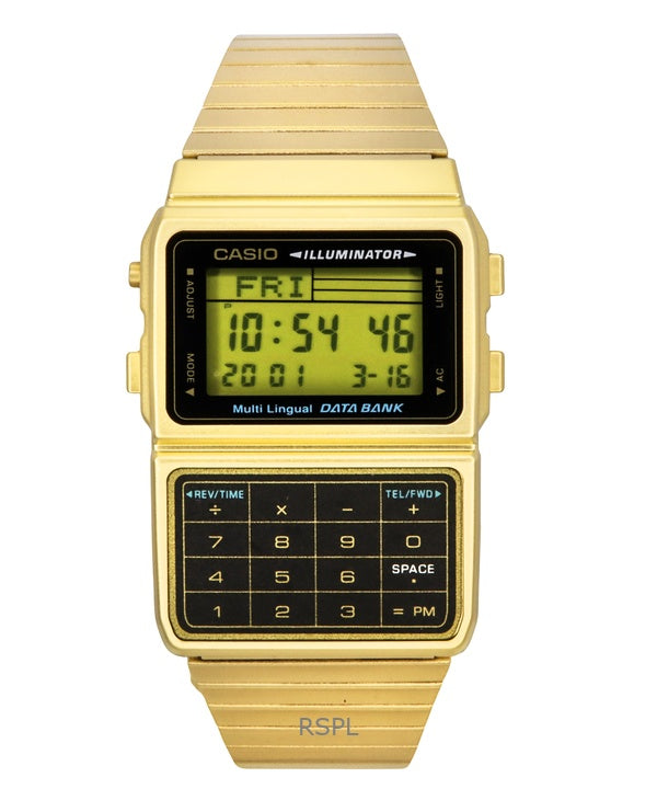 Casio Digital rustfrit stål Data Bank flersprogede DBC-611 G-1DF DBC-611 G-1 Herreur