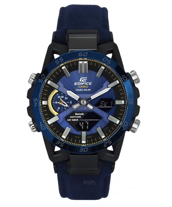 Casio Edifice Sospensione 50-års jubilæum Limited Edition Blue Dial Tough Solar ECB-2000SS-2A 100M herreur