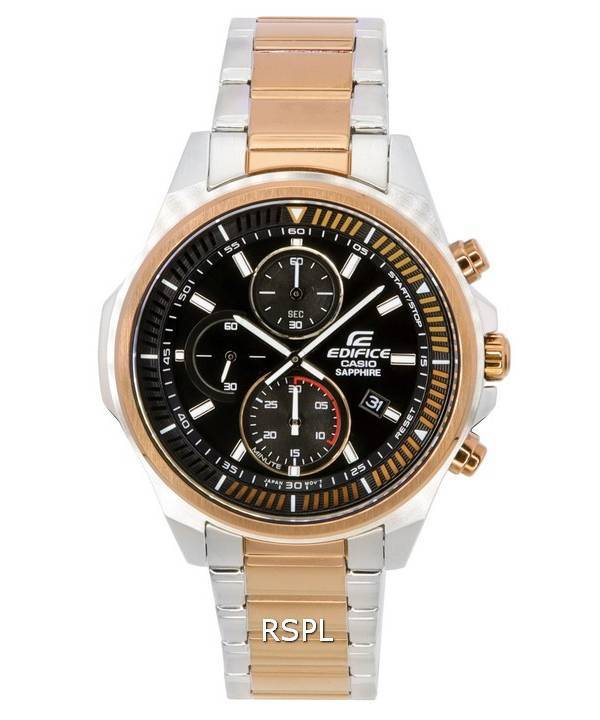 Casio Edifice Black Dial Two Tone Quartz EFR-S572GS-1A EFRS572GS-1 100M herreur