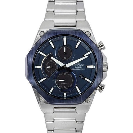 Casio Edifice Analog Slim Line Med Sapphire Crystal Chronograph Blue Dial Solar EFS-S570DB-2A 100M herreur