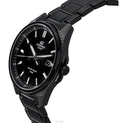 Casio Edifice Analog sort ionbelagt rustfrit stål sort skive kvarts EFV-150DC-1A 100M herreur