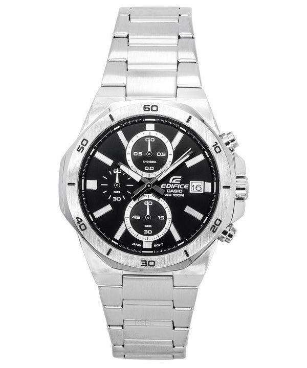 Casio Edifice Classic Standard Chronograph Analog Black Dial Quartz EFV-640D-1A 100M herreur