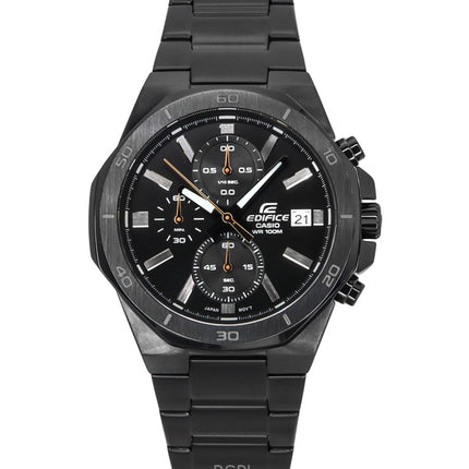 Casio Edifice Standard Analog Chronograph Rustfrit Stål Sort Urskive Quartz EFV-640DC-1AV 100M herreur