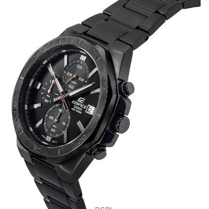 Casio Edifice Standard Analog Chronograph Rustfrit Stål Sort Urskive Quartz EFV-640DC-1AV 100M herreur