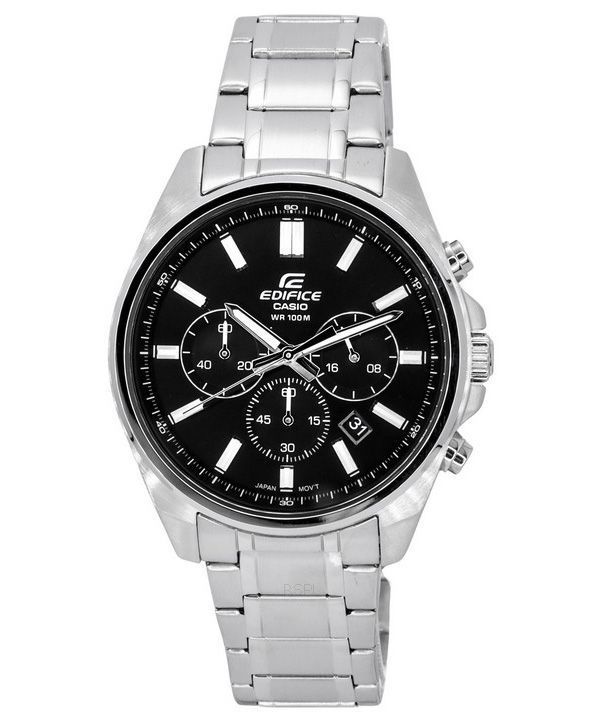 Casio Edifice Standard Chronograph Rustfrit Stål Sort Urskive Quartz EFV-650D-1A 100M herreur