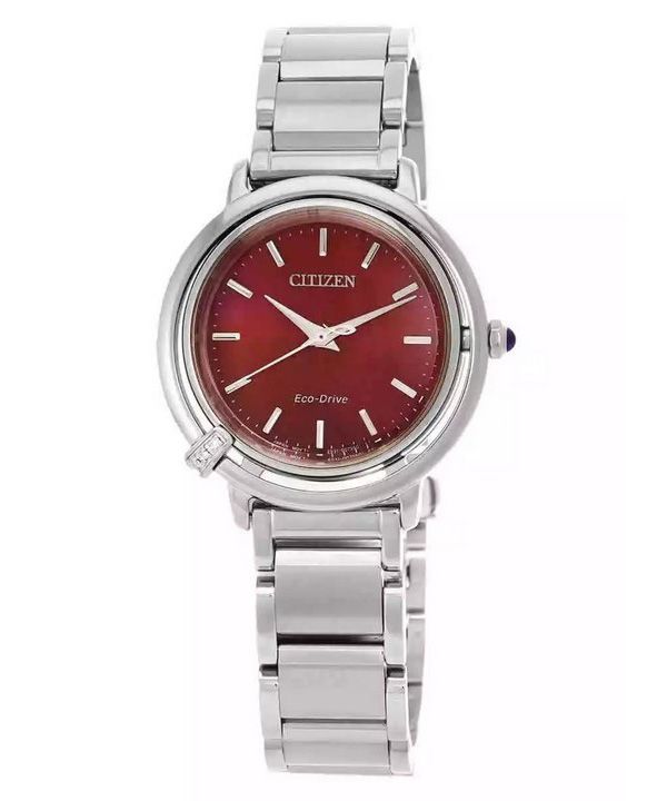 Citizen L Eco-Drive rustfrit stål rød skive EM1090-78X dameur