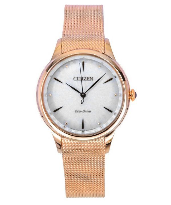 Citizen L Rose Gold Tone rustfrit stål hvid skive Eco-Drive EM1153-88A dameur