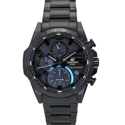 Casio Edifice Analog Chronograph Rustfrit Stål Sort Urskive Solar EQS-940DC-1B 100M herreur