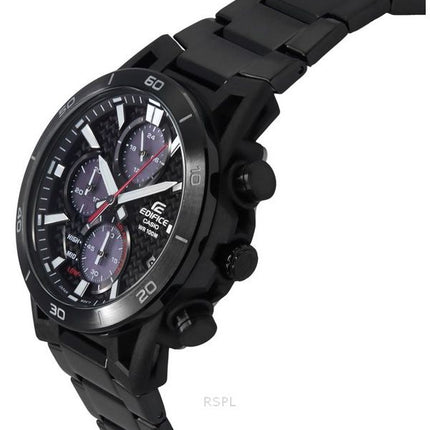 Casio Edifice Sospensione Analog Chronograph Black Ion Rustfrit Stål Black Dial Solar EQS-960DC-1AV 100M herreur