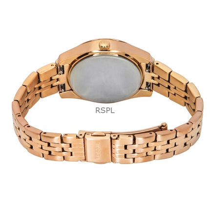 Fossil Scarlette Rose Gold Tone rustfrit stål Grøn skive Quartz ES5369 dameur