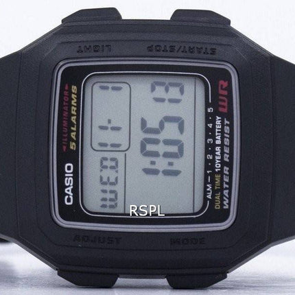 Casio Digital 5 alarmer dobbelt tid Illuminator F-201WA-1ADF F-201WA-1A Herreur