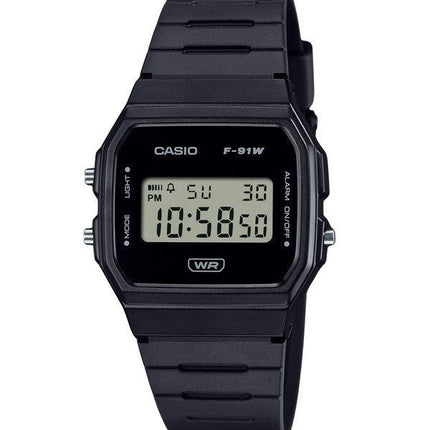 Casio POP digital sort biobaseret harpiksrem Quartz F-91WB-1A unisex ur