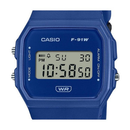 Casio POP digital blå biobaseret harpiksrem Quartz F-91WB-2A1 unisex ur