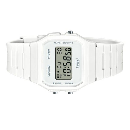 Casio Pop digital biobaseret hvid harpiksrem Quartz F-91WB-7A 100M unisex-ur