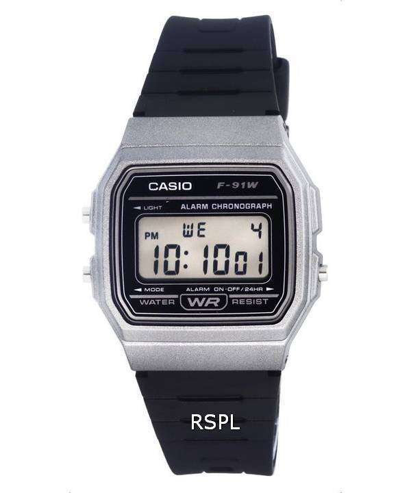 Casio Digital Resin Black Dial Quartz F-91WM-1B F91WM-1B herreur