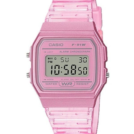 Casio Jugend Pink Resin Digital F-91WS-4 F91WS-4 Unisex Uhr