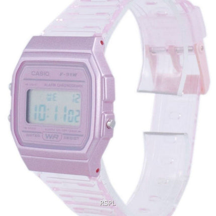 Casio Jugend Pink Resin Digital F-91WS-4 F91WS-4 Unisex Uhr