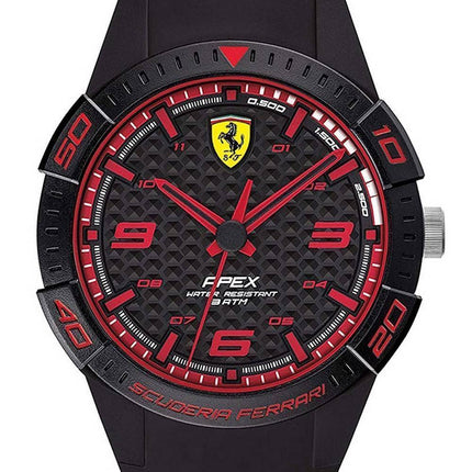 Ferrari Scuderia Apex sort urskive siliciumbÃ¥nd kvarts 0840036 Unisex ur