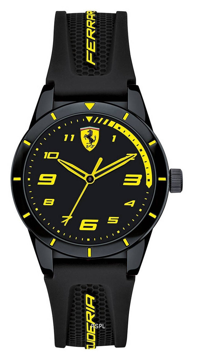 Ferrari Scuderia Redrev Black Dial Silicon Band Quartz 0860009 BÃ¸rneur