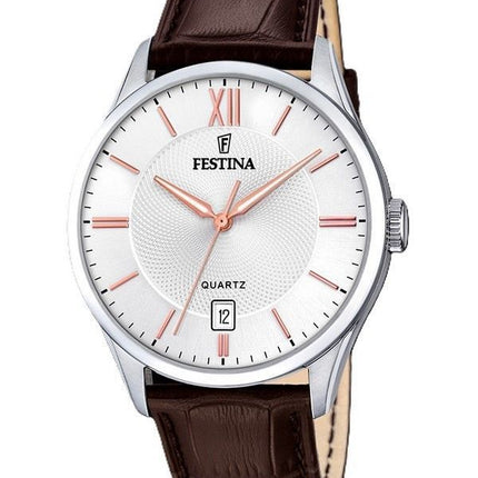 Festina Classics læderrem White Dial Quartz F20426-4 herreur