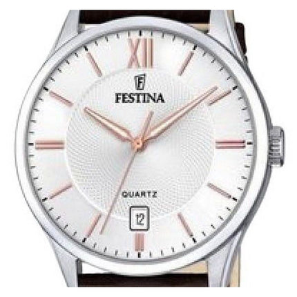 Festina Classics læderrem White Dial Quartz F20426-4 herreur