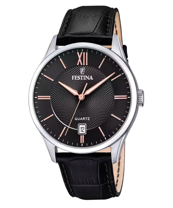 Festina Classics Læderrem Sort Urskive Quartz F20426-6 Herreur