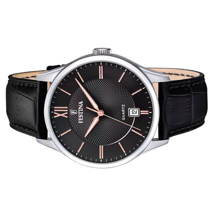 Festina Classics Læderrem Sort Urskive Quartz F20426-6 Herreur