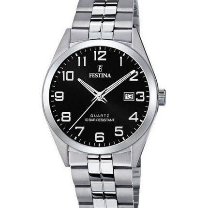 Festina Classics Stainless Steel Black Dial Quartz F20437-4 100M herreur