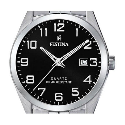 Festina Classics Stainless Steel Black Dial Quartz F20437-4 100M herreur