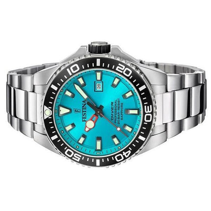 Festina Diver rustfrit stål turkis urskive Quartz F20663-5 200M herreur