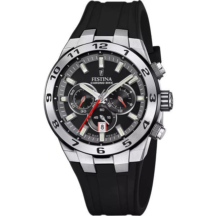 Festina Chrono cykel gummirem Black Dial Quartz F20671-6 100M herreur