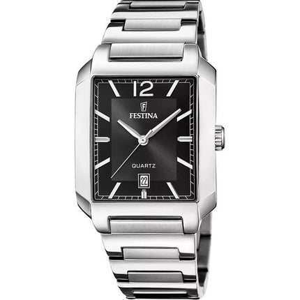 Festina On The Square Rustfrit Stål Black Dial Quartz F20677-4 Herreur