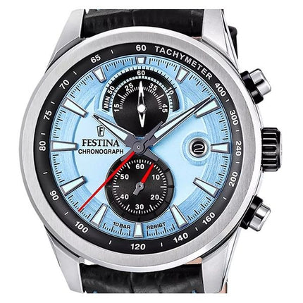 Festina Timeless Chronograph Læderrem Blue Dial Quartz F20695-2 100M herreur