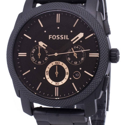 Fossile maskine Mid-Size Chronograph sort IP rustfrit stål FS4682 Herreur