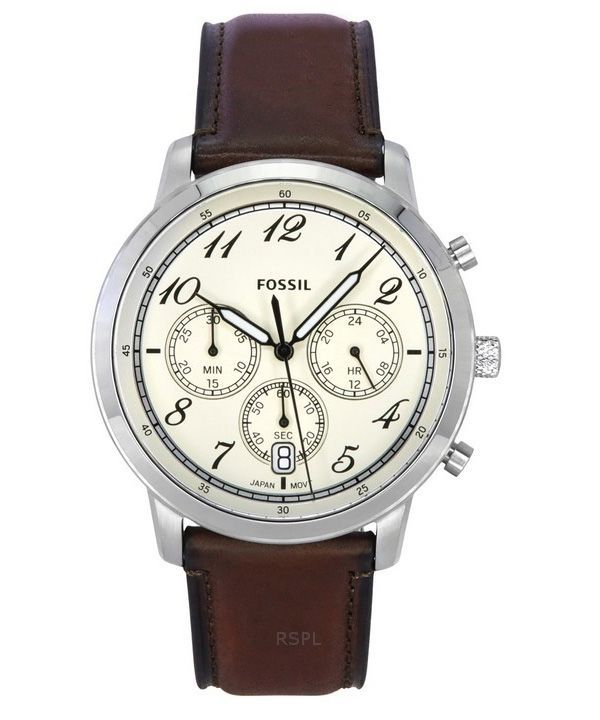 Fossil Neutra Chronograph læderrem Cream Dial Quartz FS6022 herreur