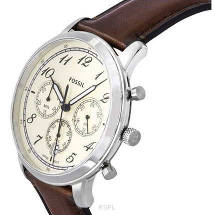 Fossil Neutra Chronograph læderrem Cream Dial Quartz FS6022 herreur