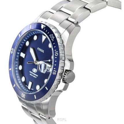 Fossil Blue Dive rustfrit stål Blue Dial Quartz FS6029 100M herreur