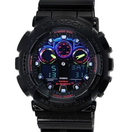 Casio G-Shock Virtual Rainbow Analog Digital Quartz GA-100RGB-1A GA100RGB-1 200M herreur