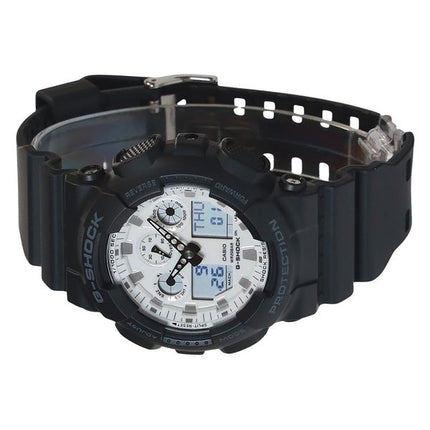 Casio G-Shock Analog Digital Resin Rem White Dial Quartz GA-100WD-1A 200M herreur