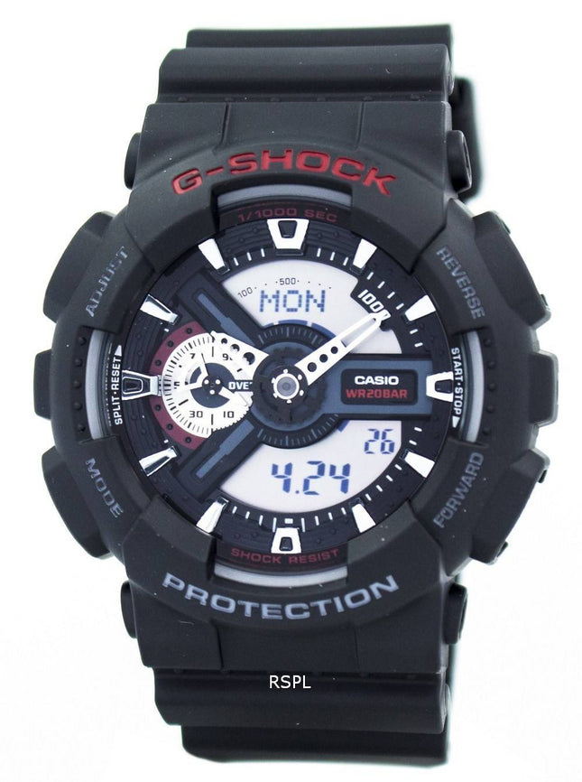 Casio G-Shock World tid Analog Digital GA-110-1A GA110 Herreur