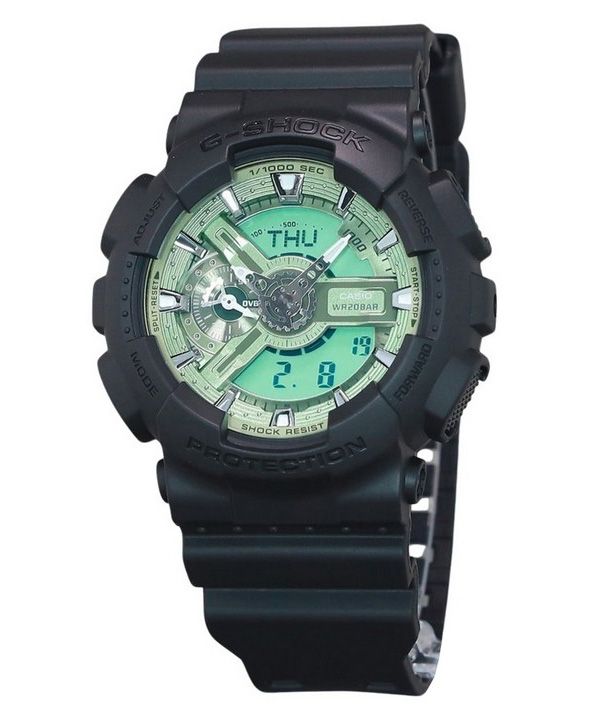 Casio G-Shock analog digital harpiksrem Mintgrøn skive Quartz GA-110CD-1A3 200M herreur