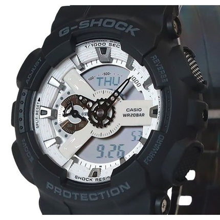 Casio G-Shock Analog Digital Resin Rem White Dial Quartz GA-110WD-1A 200M herreur