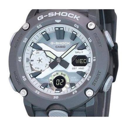 Casio G-Shock Hidden Glow Series Analog Digital Resin Rem Grå Urskive Quartz GA-2000HD-8A 200M herreur