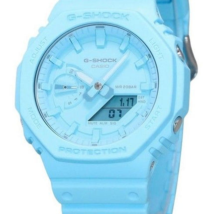 Casio G-Shock analog digital biobaseret harpiksrem Blue Dial Quartz GA-2100-2A2 200M herreur