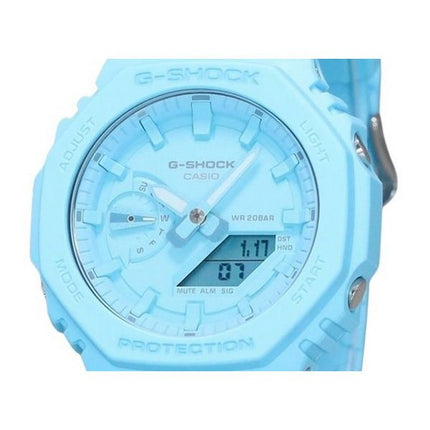 Casio G-Shock analog digital biobaseret harpiksrem Blue Dial Quartz GA-2100-2A2 200M herreur