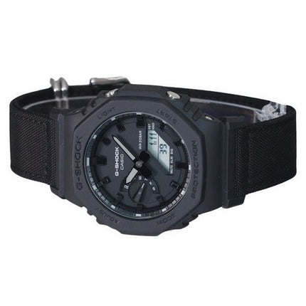 Casio G-Shock Analog Digital Eco Cloth Rem Black Dial Quartz GA-2100BCE-1A 200M herreur