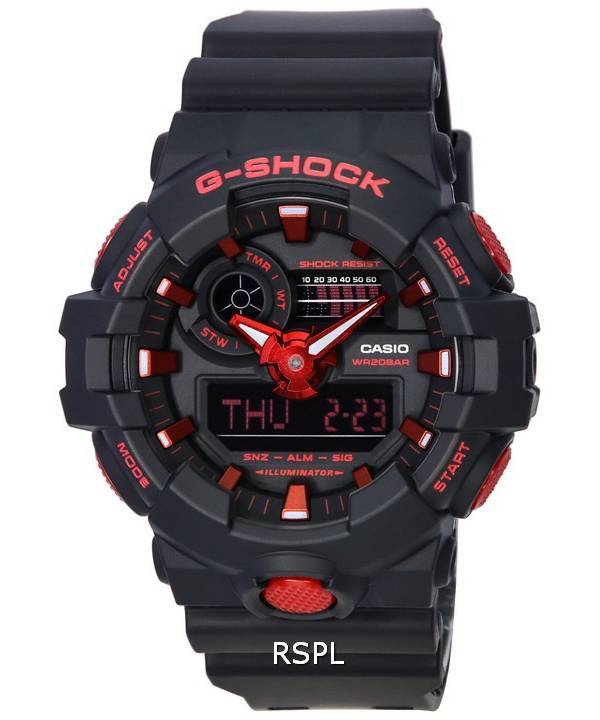 Casio G-Shock X Ignite Red Series Analog Digital Quartz GA-700BNR-1A GA700BNR-1 200M herreur