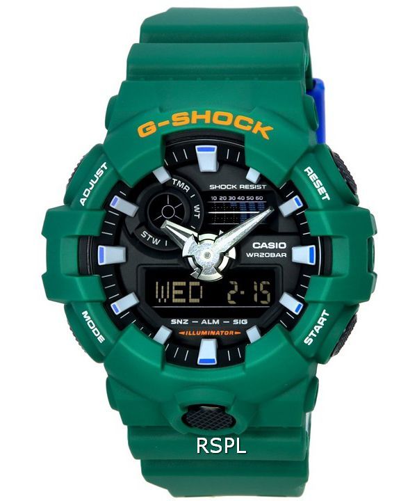 Casio G-Shock Popular Spirited Colors Grøn Analog Digital Quartz GA-700SC-3A GA700SC-3 200M herreur