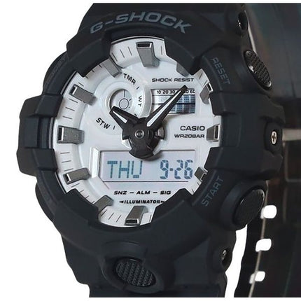 Casio G-Shock Analog Digital Resin Rem White Dial Quartz GA-700WD-1A 200M herreur