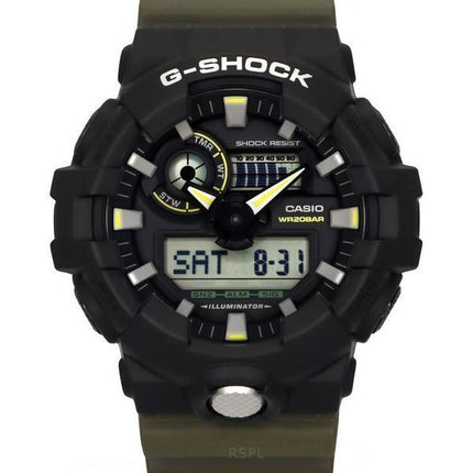 Casio G-Shock Analog Digital Resin Rem Black Dial Quartz GA-710TU-1A3 200M herreur